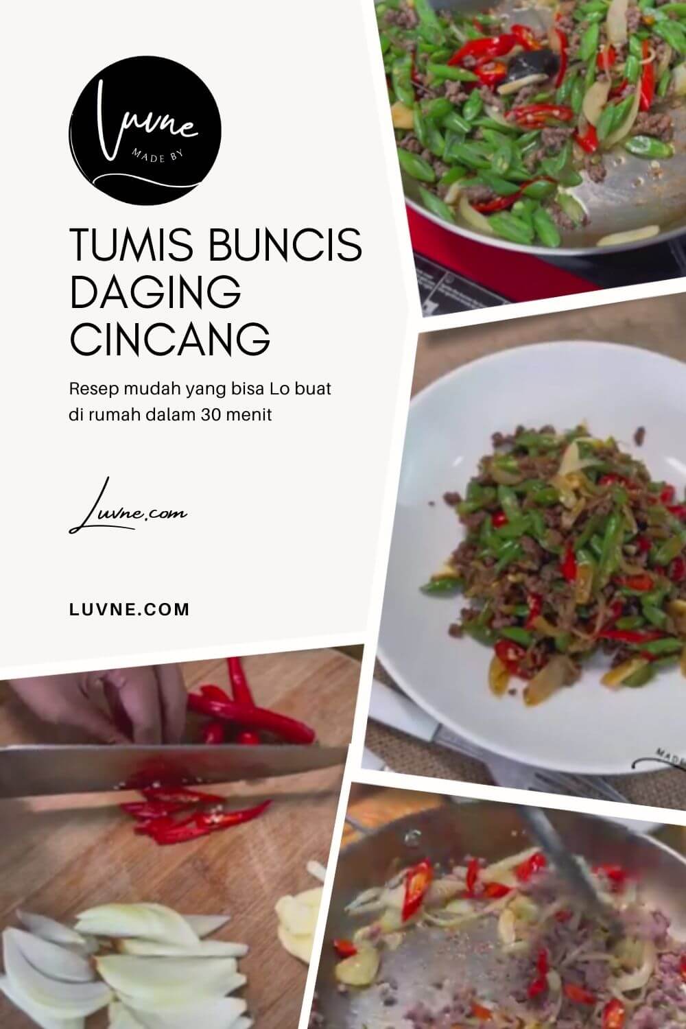 Tumis buncis daging cincang